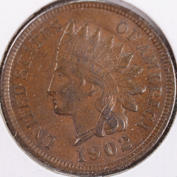 1902 Indian Head Cent, Extra Fine+ Circulated Coin, Store #CT0394