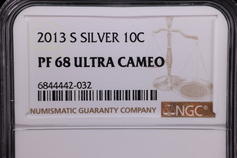 2013-S Roosevelt Proof Silver Dime, NGC Certified. Store