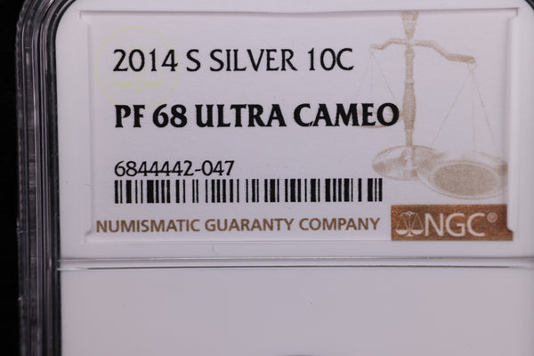 2014-S Roosevelt Proof Silver Dime, NGC Certified. Store #23082366