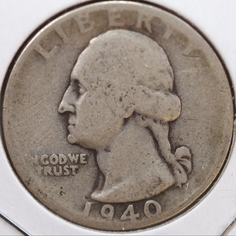 1940-D Washington Quarter, Very Good Circulated Coin, Store