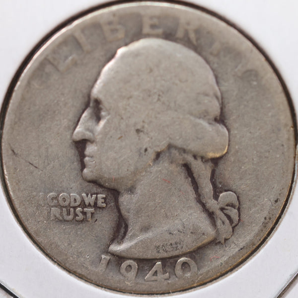 1940-D Washington Quarter, Good Circulated Coin, Store #QR973