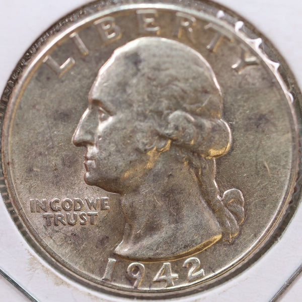 1942 Washington Quarter, Mint State Uncirculated Coin, Store #QR977