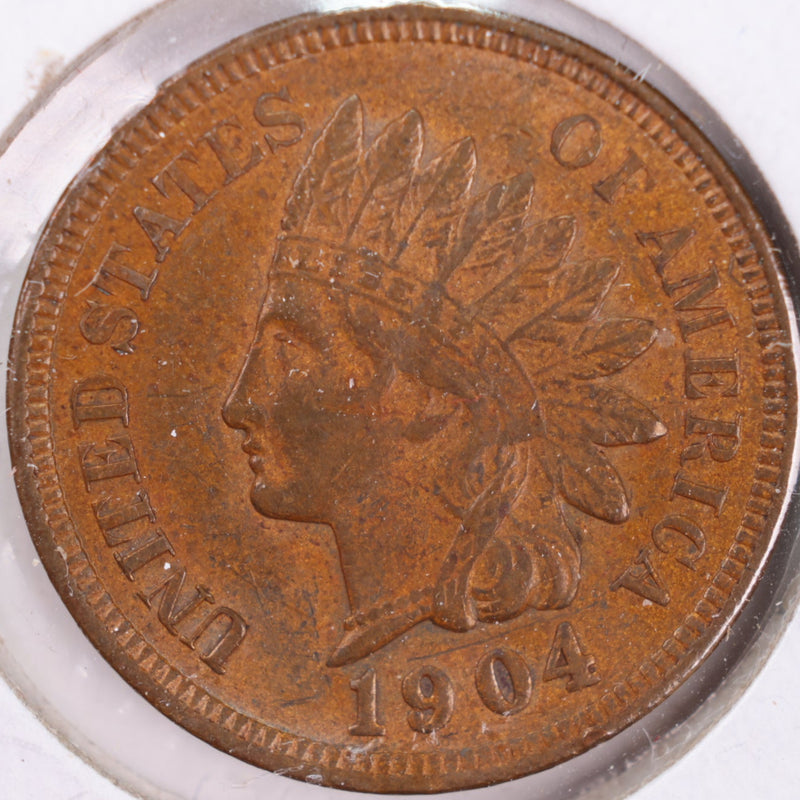 1904 Indian Head Cent, Abt Uncirculated+ Coin, Store