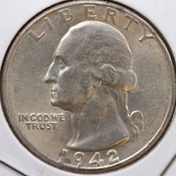 1942 Washington Quarter, Mint State Uncirculated Coin, Store #QR980