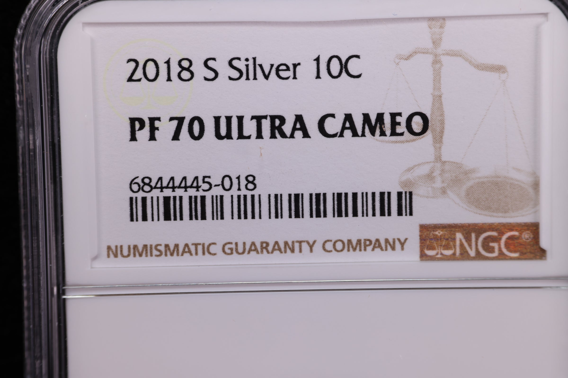 2018-S Roosevelt Proof Silver Dime, NGC Certified. Store #23082372