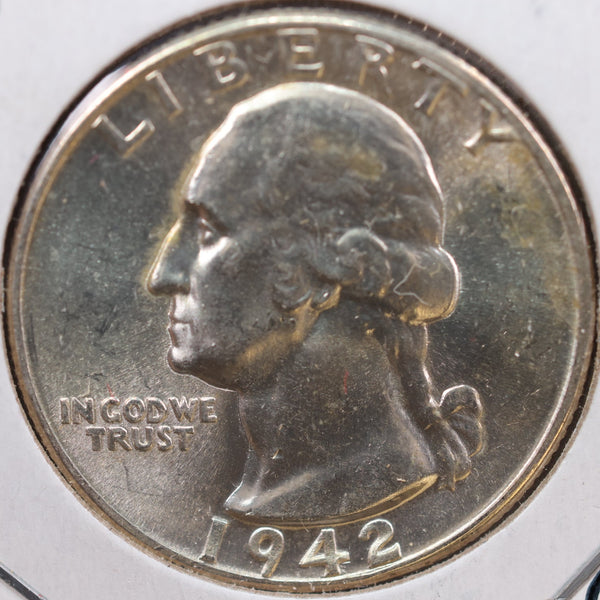 1942 Washington Quarter, Mint State Uncirculated Coin, Store #QR987
