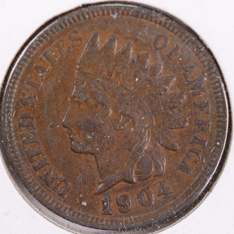 1904 Indian Head Cent, Abt Uncirculated+ Coin, Store