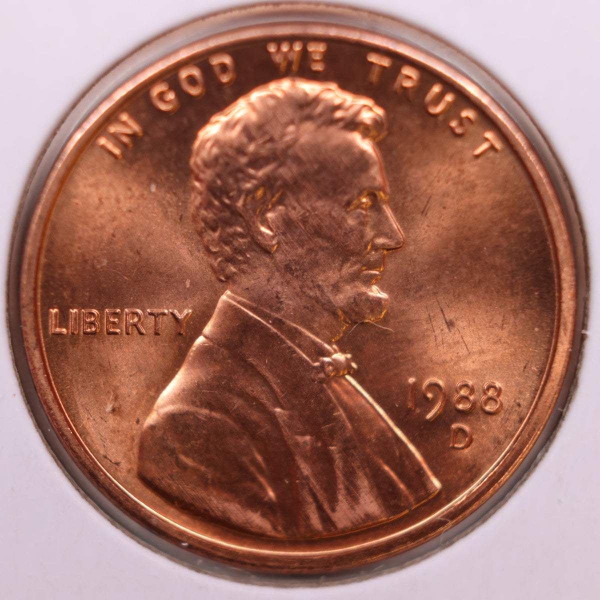 1988-D Lincoln Memorial Cent, Uncirculated Coin, Store #CT1745