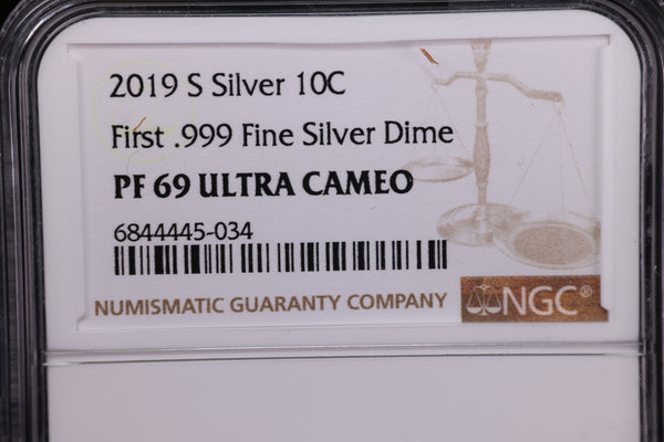 2019-S Roosevelt Proof Silver Dime, NGC Certified. Store #23082373