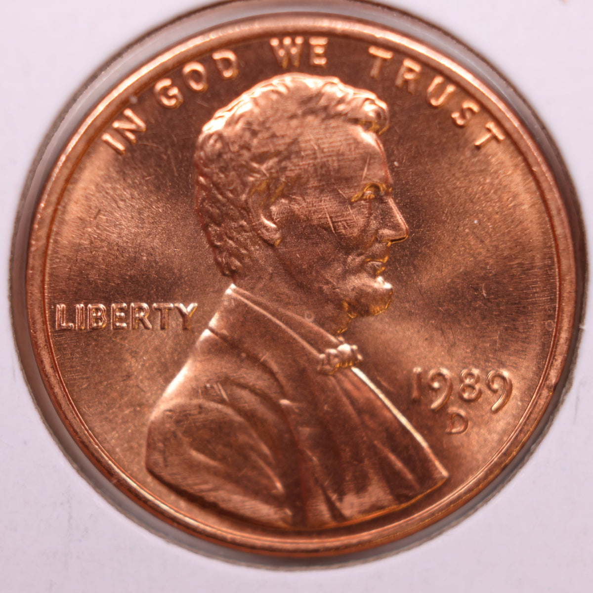 1989-D Lincoln Memorial Cent, Uncirculated Coin, Store #CT1748