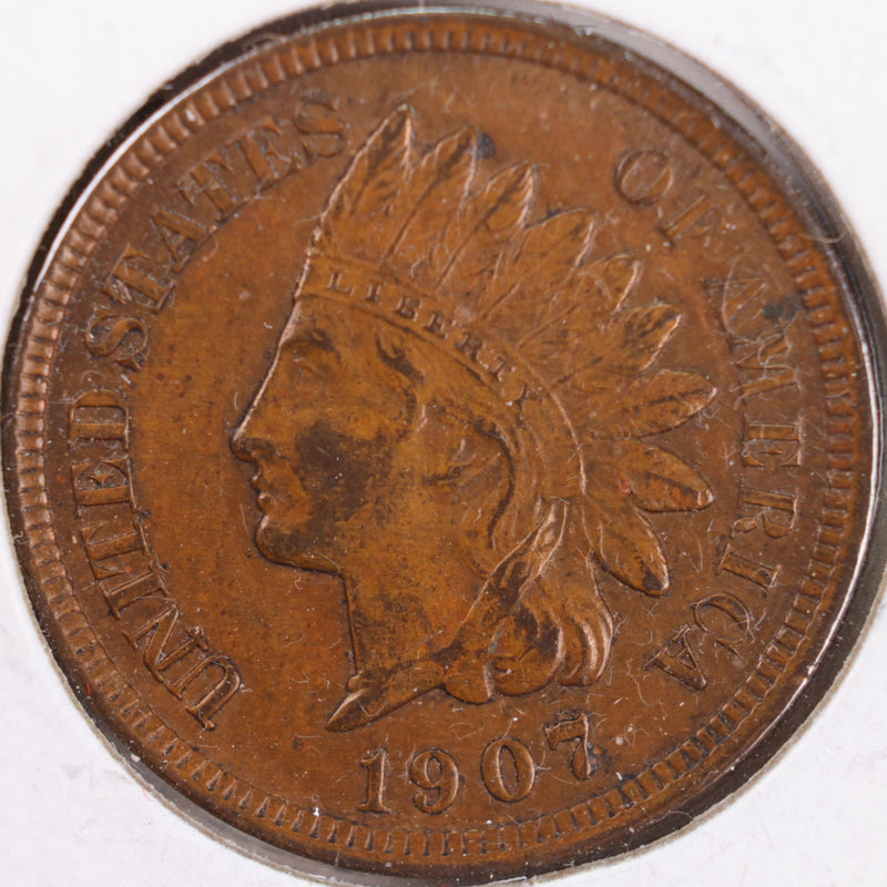 1907 Indian Head Cent, Extra Fine Circulated Coin, Store