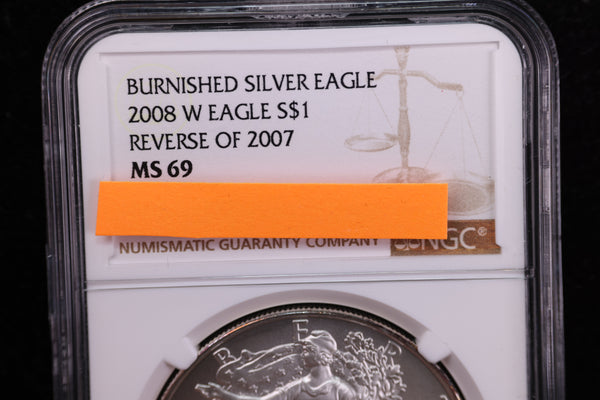 20008-W, American Silver Eagle, Reverse of 2007, NGC Certified. Store #23082376