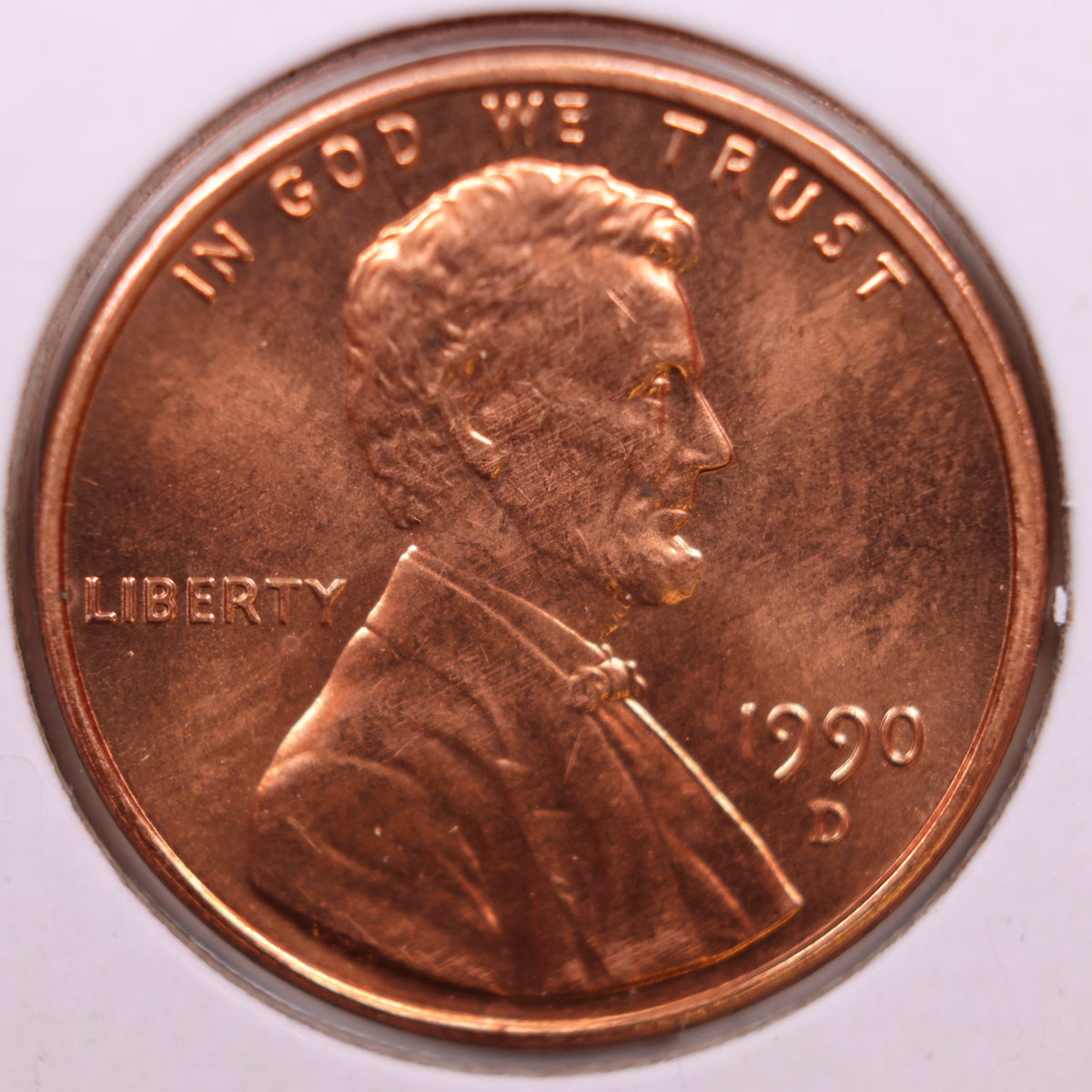 1990-D Lincoln Memorial Cent, Uncirculated Coin, Store #CT1751