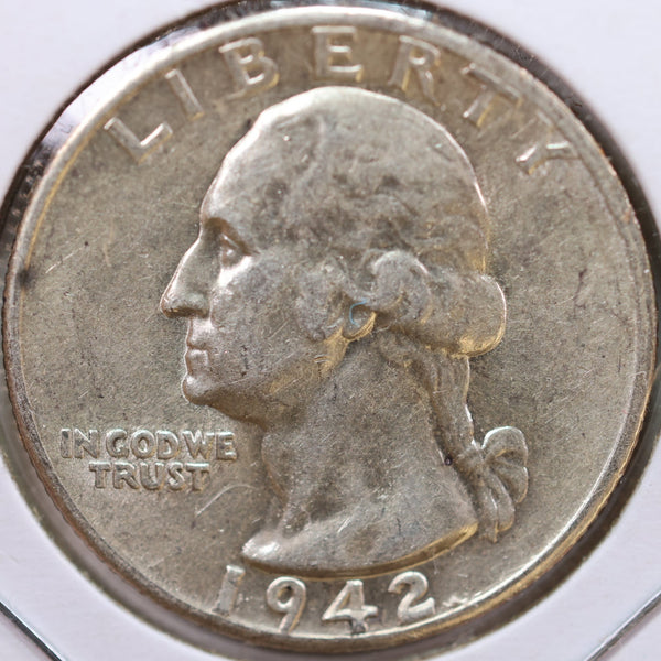 1942-D Washington Quarter, Mint State Uncirculated Coin, Store #QR990