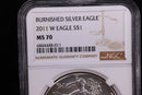 2011-W, American Silver Eagle, Burnished., NGC MS70 Store