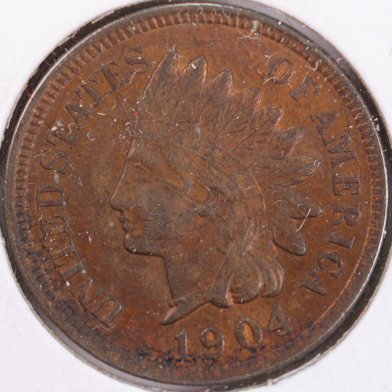 1904 Indian Head Cent, Abt Uncirculated+ Coin, Store