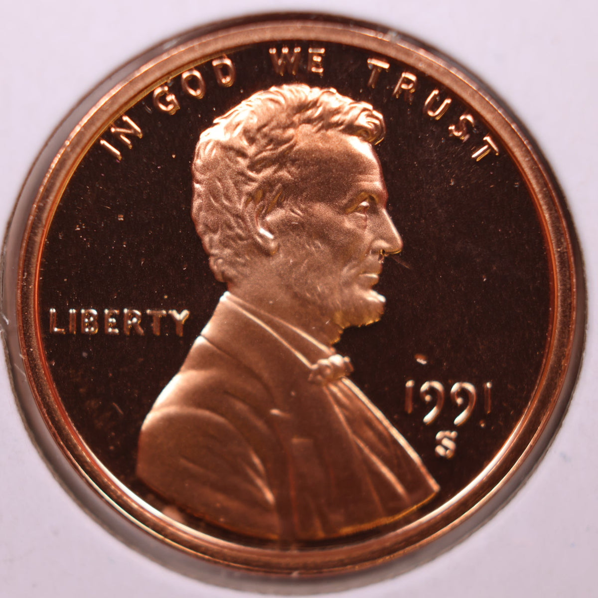 1991-S Lincoln Memorial Cent, Proof Uncirculated Coin, Store #CT1755