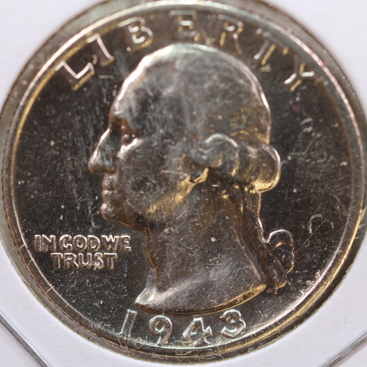1943-D Washington Quarter, Mint State Uncirculated Coin, Store #QR994