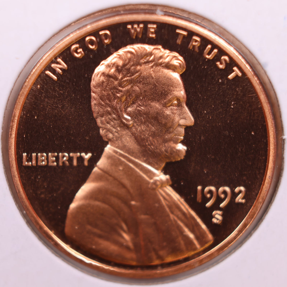 1992-S Lincoln Memorial Cent, Proof Uncirculated Coin, Store #CT1757