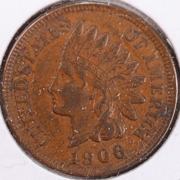 1906 Indian Head Cent, Extra Fine Circulated Coin, Store #CT0422
