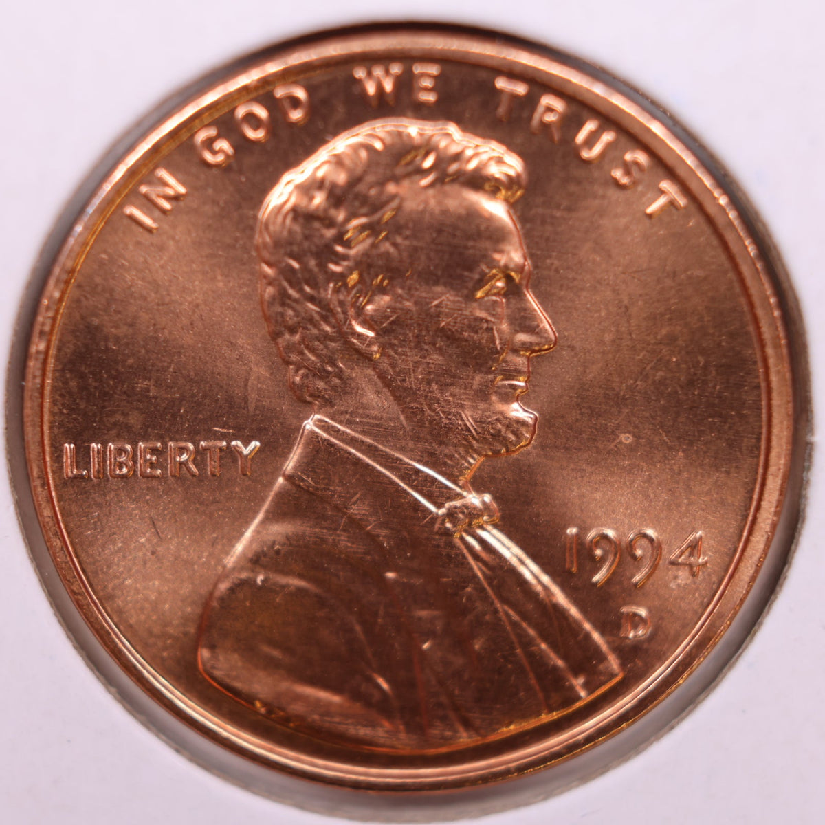1994-D Lincoln Memorial Cent, Uncirculated Coin, Store #CT1762