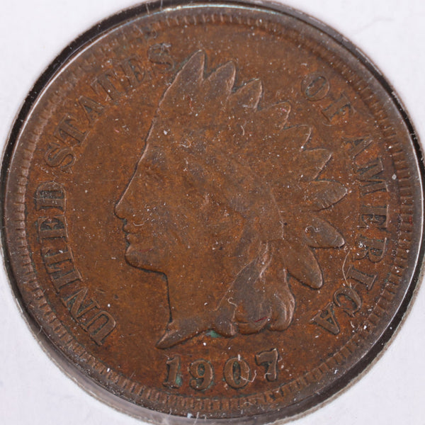 1907 Indian Head Cent, Very Fine Circulated Coin, Store #CT0426