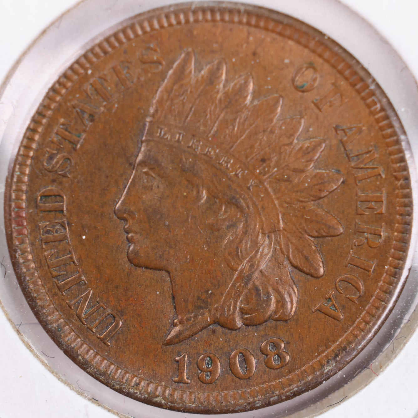 1908 Indian Head Cent, Mint State Uncirculated Coin, Store #CT0428