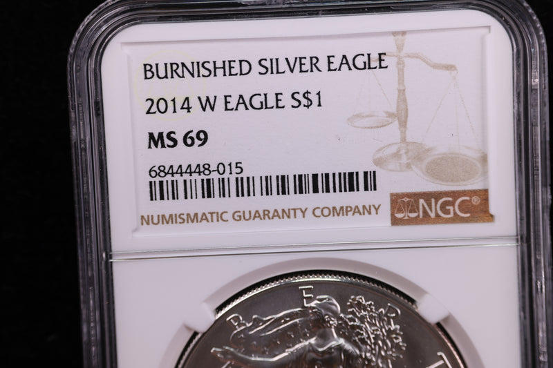 2014-W, American Silver Eagle, Burnished Strike, NGC Certified. Store
