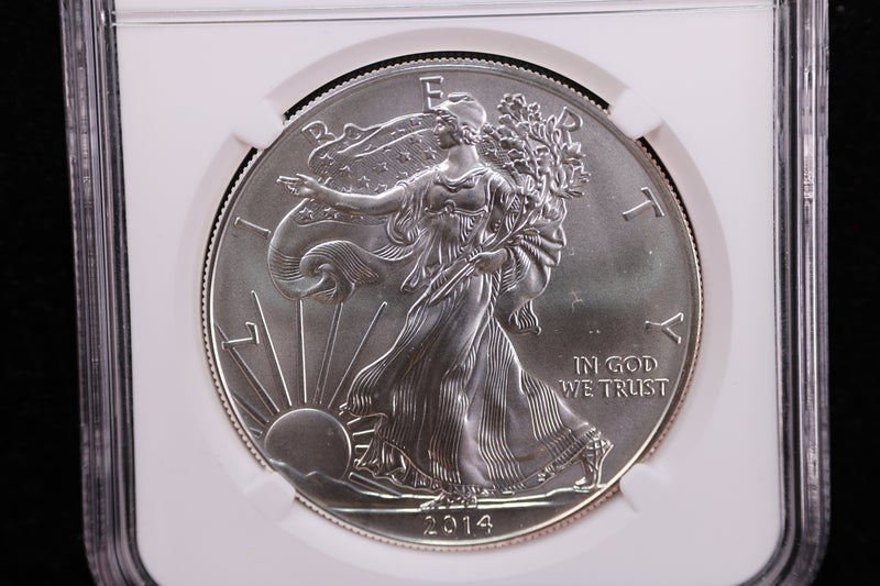 2014-W, American Silver Eagle, Burnished Strike, NGC Certified. Store