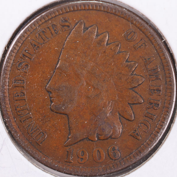 1906 Indian Head Cent, Extra Fine Circulated Coin, Store #CT0431