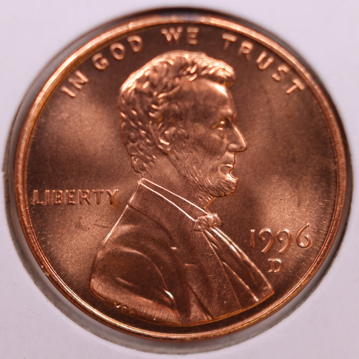 1996-D Lincoln Memorial Cent, Uncirculated Coin, Store #CT1768