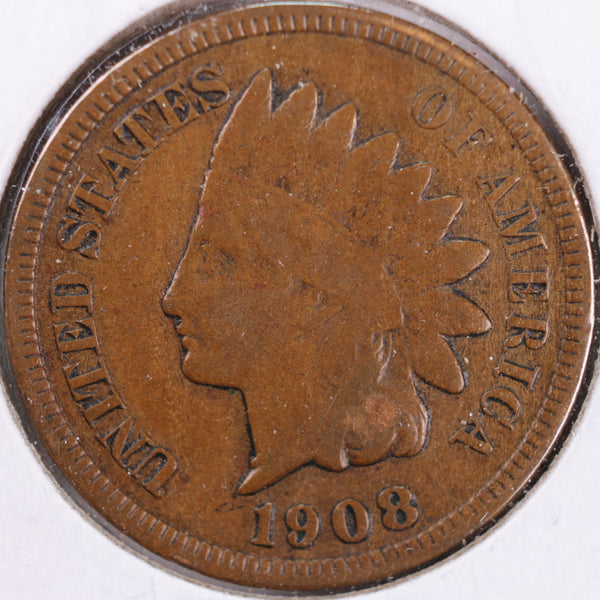 1908-S Indian Head Cent, Very Fine Circulated Coin, Store #CT0432