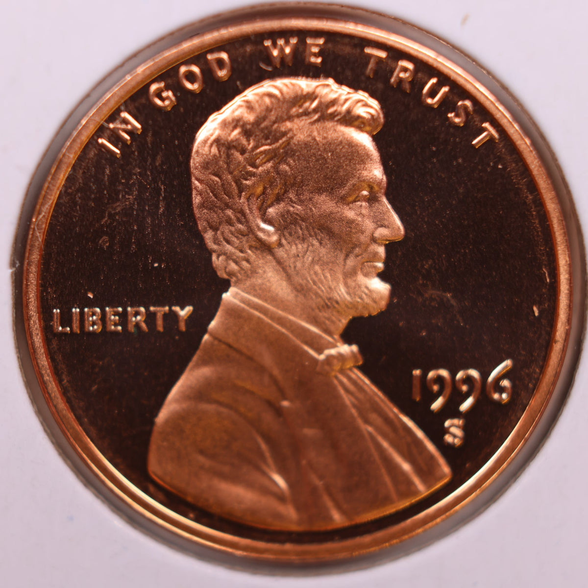 1996-S Lincoln Memorial Cent, Proof Uncirculated Coin, Store #CT1769