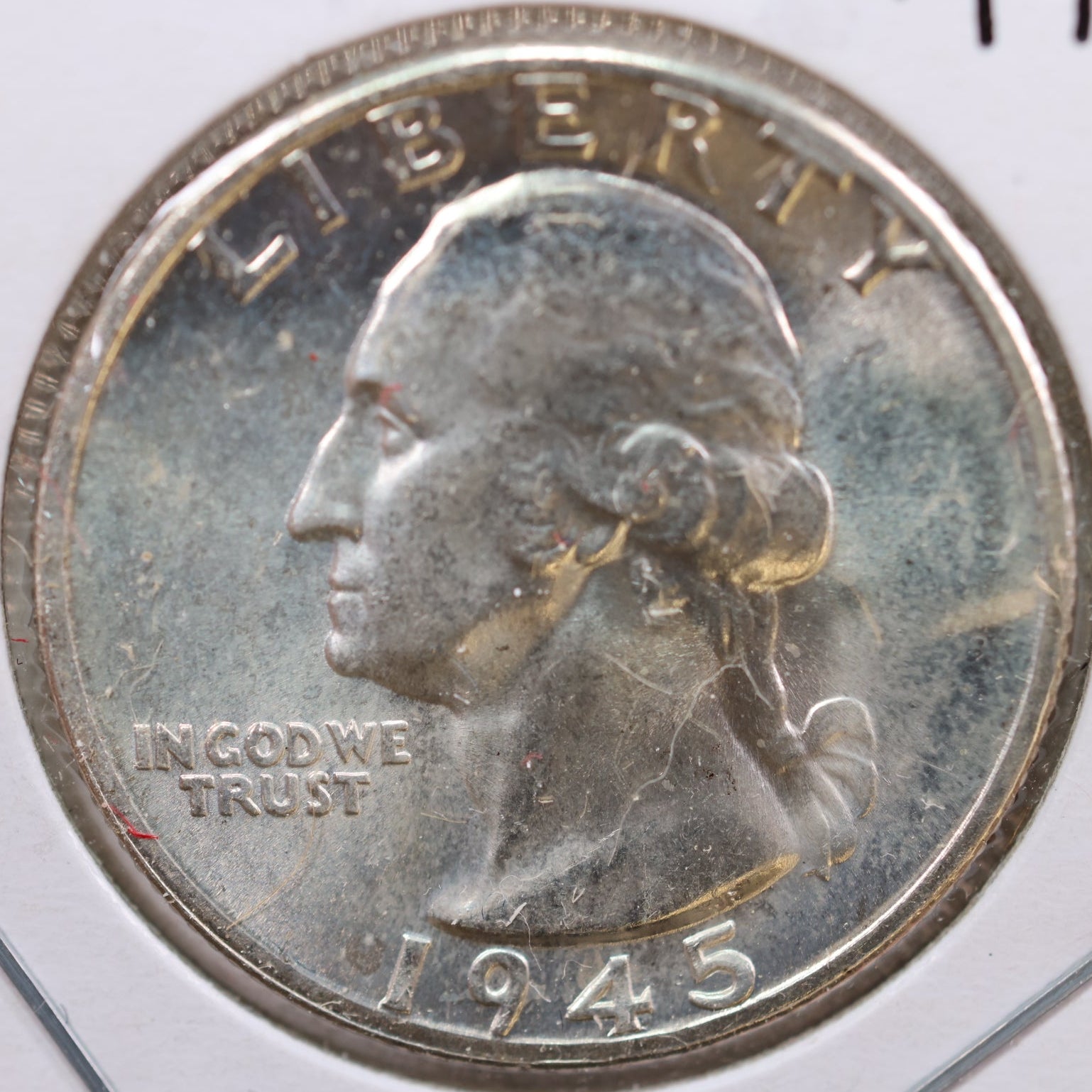 1945 Washington Quarter, Mint State Uncirculated Coin, Store #QR1001