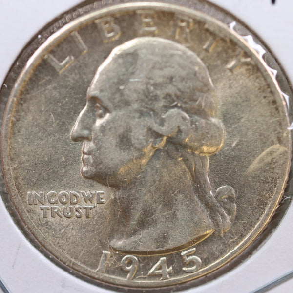 1945-D Washington Quarter, Mint State Uncirculated Coin, Store #QR1002