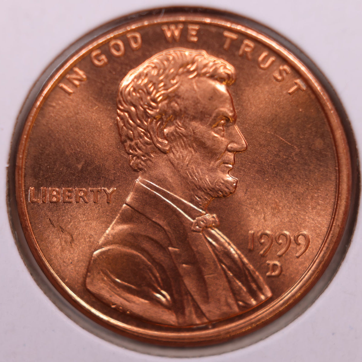 1999-D Lincoln Memorial Cent, Uncirculated Coin, Store #CT1777