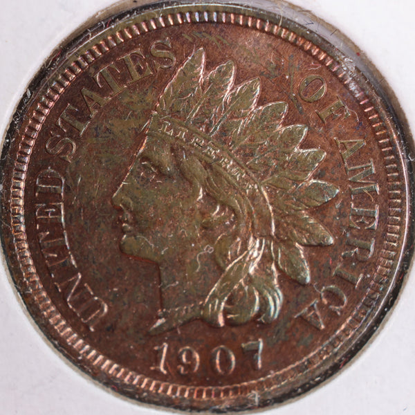 1907 Indian Head Cent, Mint State Uncirculated Coin, Store #CT0442