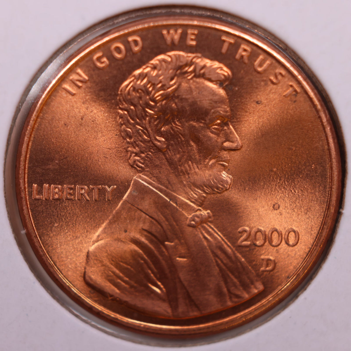 2000-D Lincoln Memorial Cent, Uncirculated Coin, Store #CT1780