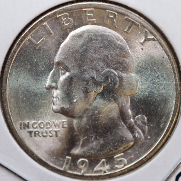 1945-S Washington Quarter, Mint State Uncirculated Coin, Store #QR1006
