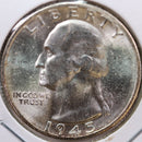 1945-S Washington Quarter, Mint State Uncirculated Coin, Store