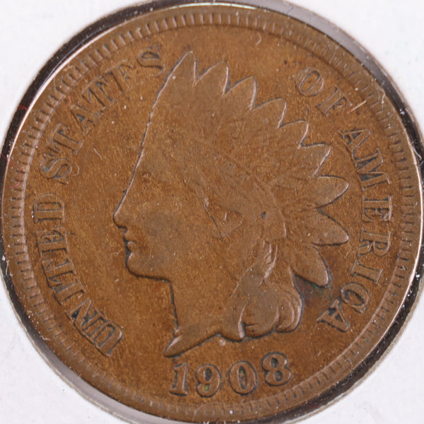 1908-S Indian Head Cent, Very Fine Circulated Coin, Store #CT0446