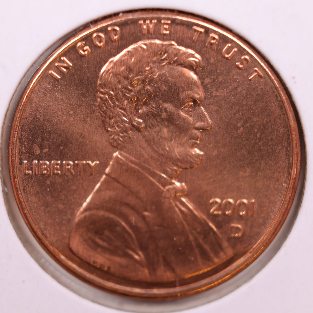 2001-D Lincoln Memorial Cent, Uncirculated Coin, Store #CT1783