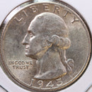 1945-S Washington Quarter, Mint State Uncirculated Coin, Store