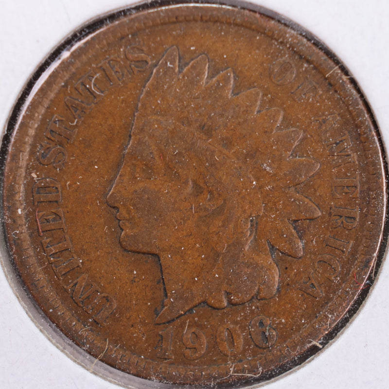 1906 Indian Head Cent, Fine Circulated Coin, Store