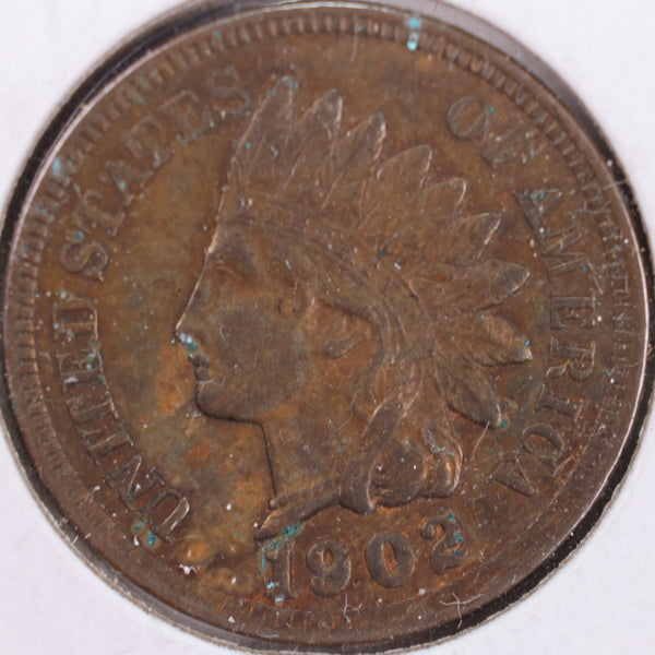 1902 Indian Head Cent, Extra Fine Circulated Coin, Store #CT0453