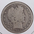 1898 Barber Silver Half Dollar, Good Circulated Coin, Store