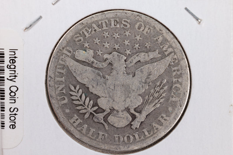 1898 Barber Silver Half Dollar., Good., Circulated Coin., Store