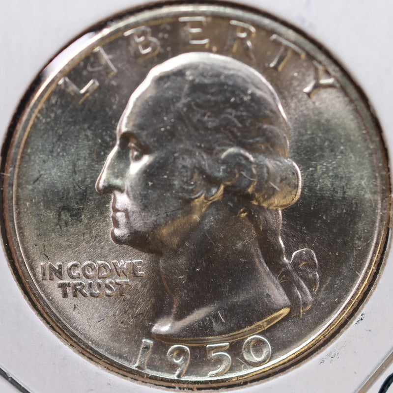 1950-D Washington Quarter, Mint State Uncirculated Coin, Store