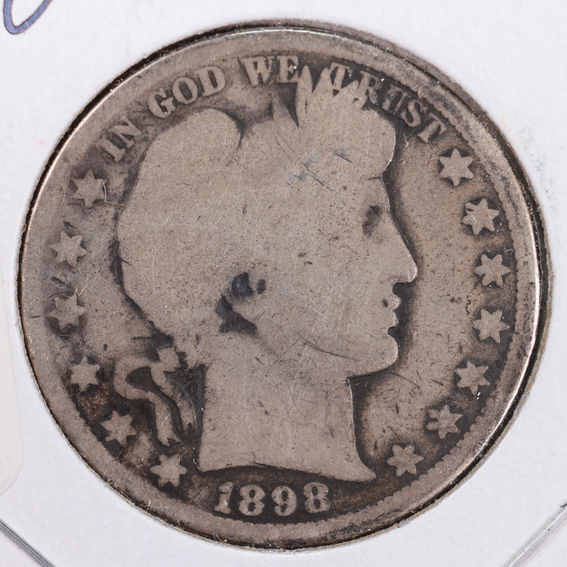 1898-O Barber Silver Half Dollar, Good Circulated Coin, Store
