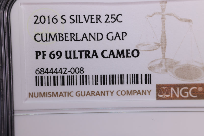 2016-S National Park Silver Proof Quarter, NGC Certified, Store Sale